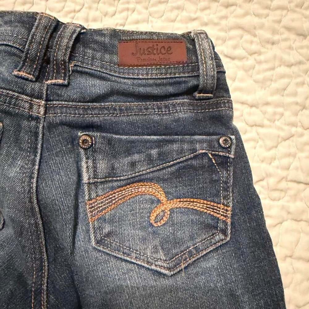 Justice Premium Jeans Skinny Boot 8S Medium Wash Denim